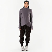 Nefes Alabilen Hafif Hızlı Kuruyan Özelleştirilebilir Tesettür Spor Yoga Kıyafeti Kadın Spor Giyim Spandeks/Polyester Uzun Kollu Aktif Giyim