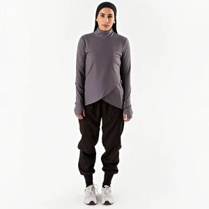 Vêtements de sport pour femmes, légers, respirants, à séchage rapide, modestes, pour le yoga, en polyester et coton, manches longues, vêtements de sport musulmans pour la salle de sport - Product Image 1