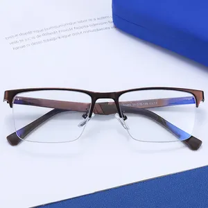 2023 Mode Unisex Quadrat Einfache Brille für Männer Frauen Metallrahmen Brille für Party brillen Sanfter schwarzer Augenbrauen rahmen