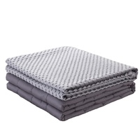 Couverture de couette en minky personnalisée en gros, couverture lestée portable unie matelassée pour la thérapie contre l'anxiété, maison, hôtel, voyage