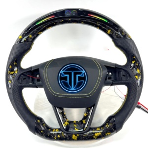 Volant de voiture en fibre de carbone forgée pour <span class=keywords><strong>Seat</strong></span> Cobra MK3 <span class=keywords><strong>Cupra</strong></span> Ateca 2015-2019, accessoires de voiture - Product Image 1