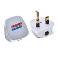 Prise de courant de haute qualité 13A 250V type G BS à 3 broches, câblable, ABS+laiton, noir/blanc, pour câblage EAU, Royaume-Uni, Grande-Bretagne BS1363