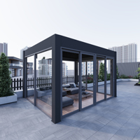 Villa imperméable à l'eau, enduit de poudre, facile à installer, persienne motorisée électrique extérieure Gazebo bioclimatique Pergola en aluminium