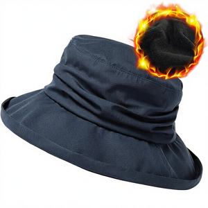 Cappelli a Secchiello Comhats a Righe Invernali Impermeabili 100% Cotone per Donne con Protezione UV Cappello da Sole per Esterni 48-50cm - Product Image 1