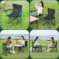 Chaise pliante d'extérieur robuste et portable pour le camping, avec accoudoirs, en tissu Oxford, personnalisable, vente en gros pour fabricants