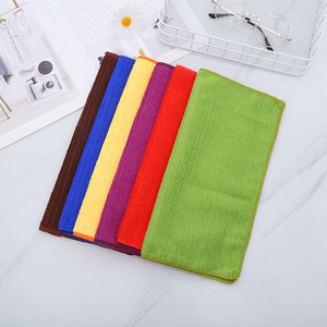 Chiffon de nettoyage en microfibre de couleur unie, carré, épaissi, anti-adhésif, pour casseroles et poêles - Product Image 1