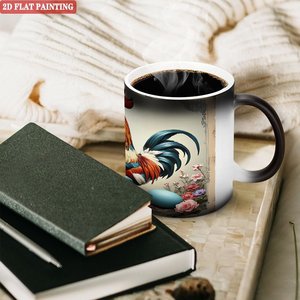 Tasse magique 11oz en céramique noire givrée sensible à la chaleur, réutilisable et écologique - Product Image 3