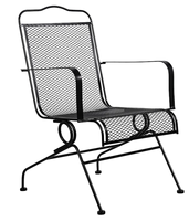 Chaises modernes en fer forgé Assemblage d'accoudoir incurvé noir Mobilier décoratif pour espaces extérieurs pour parcs hôtels villas