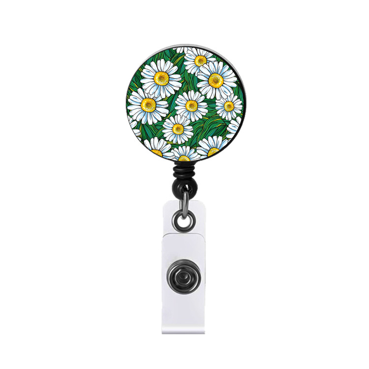 Insigne de marguerite sur fond vert