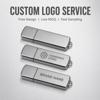 Clé USB Métallique Personnalisée avec Logo et Trou pour Porte-clés, Clé USB Promotionnelle à Faible MOQ, Cadeau d'Affaires, Clé USB en Gros OEM en Métal