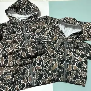 Custom LOGO Zipper Waterproof Windbreaker Jacket Toddler Boy shirts With Camo Printing For Adult And Kids