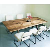 Table à manger en noyer Cuisine Bar Bureau Hôtel Live Edge Design Design ZheJiang