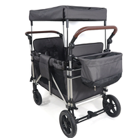 Tout-Terrain Double Poussette Wagon Multi-Fonction Push 2 Passager Double Pliage Poussette