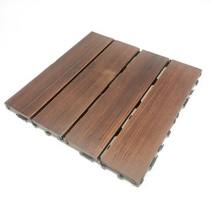Suelo Decorativo Interior de Madera de Pino Carbonizada, Baldosas de Madera Entrelazadas para Terraza Exterior, Patio - Product Image 1