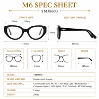 Lunettes optiques en acétate Mazzucchelli pour femme, forme ronde, style vintage rétro élégant, personnalisables avec logo, prêtes pour la prescription, échantillonnage sur 7 jours