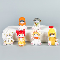 5 pièces/ensemble 5CM boîte aveugle Mofusand chat requin chat sommeil Kawaii Mini Figuinre japonais Q Ver Anime Figure jouet poupée