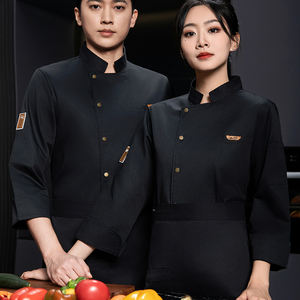 Atlantisシェフユニフォームデアブリゴデシェフブランコ料理ユニフォームキッチンクッキング長袖カスタマイズされたベイカーシェフユニフォーム - Product Image 6