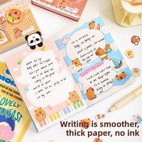 Carnet Gashapon Capybara Mignon Dessin Animé 64K Papeterie Amusante Journal de Poche avec Pages Intérieures Blanches et Bloc-Notes Adhésif