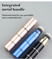 Échantillons disponibles en gros ensemble de pinceaux de maquillage Portable 3-en-1 Mini pinceau fond de teint cheveux synthétiques pinceau fard à joues poudre libre