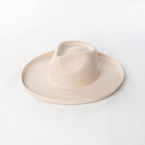 OEM Luxury Women's Fedora Wool Felt Hat Custom Logo Western Wide Brim Cowboy Hat Custom Made Women's Hats Wholesale - Product Image 3