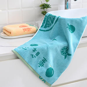 ผ้าขนหนูผ้าฝ้ายลายการ์ตูน 34x75 ซม. ผ้าขนหนูเช็ดหน้าที่อ่อนโยนต่อผิวสำหรับใช้ในบ้านสีเขียวและสีส้ม - Product Image 3