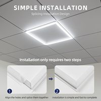 2x2 Panneau LED amovible 48W Edge-Lit Design carré moderne Installation sans poinçon Cadre de plafond suspendu Lumières LED Edge-Lit