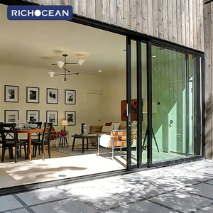 Portes coulissantes en verre à isolation thermique RICHOCEAN <span class=keywords><strong>pour</strong></span> l'extérieur, <span class=keywords><strong>porte</strong></span> <span class=keywords><strong>coulissante</strong></span> en aluminium résistante aux ouragans <span class=keywords><strong>pour</strong></span> la maison - Product Image 4