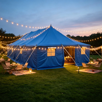 Tente de glamping de luxe 4,8 m x 12 m pour famille, en toile imperméable, à montage rapide, pour l'été, type loft, villa extérieure, lodge de villégiature, safari