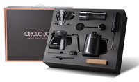 Set Peralatan Kopi Circle Joy dengan Penggiling Kopi Manual, Kit Seduh Pour Over, Teko Gooseneck 600ml, Server Dripper 300ml, Paket Hadiah