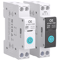 Interruptor de Circuito Inteligente WiFi 63A 1P+N con Medición de KWh, Monitoreo de Energía, Relé Temporizador, MCB y Riel DIN Azul para Cargas Domésticas
