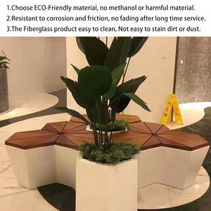 Chaise <span class=keywords><strong>polygone</strong></span> avec pot de fleur aéroport <span class=keywords><strong>centre</strong></span> commercial attente chaise publique chien tabouret meubles de maison décoration extérieure chaises - Product Image 5