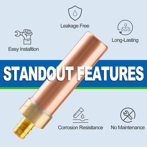 Vannes à sertir PEX en cuivre droit de 1/2 pouces pour application de plomberie d'<span class=keywords><strong>eau</strong></span> <span class=keywords><strong>potable</strong></span> - Product Image 3