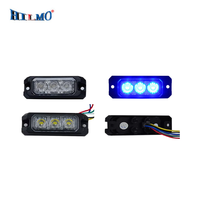 Europa Indonesia popular azul hielo 3LED motocicleta vehículo rejilla LED luz intermitente estroboscópica