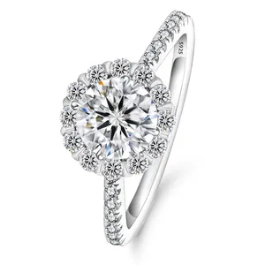 0. 5ct/1ct/1.5 Ct Lab Gemaakt Diamanten Verlovingsringen Bruiloft S925 Sterling Zilveren Ring Jubileum Moissanite Ringen Voor Vrouwen