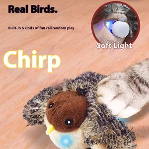 Lông mô phỏng thiết kế mèo đồ chơi thân thiện với môi trường thực sự chim hát chim sẻ Chim Đồ chơi với 3 chế độ vỗ mèo đồ chơi - Product Image 5