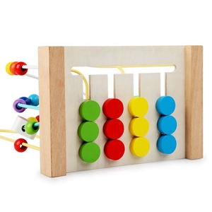 Juego de <span class=keywords><strong>Ajedrez</strong></span> Lógico Educativo Temprano para Niños, Entrenamiento de Movimiento Fino, Juguete de Madera con Cuentas de Montaña Rusa y Laberinto - Product Image 4