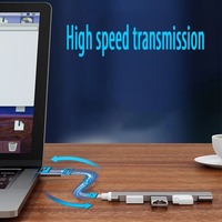 Ultra Slim 4-Port Mini USB 3.1 Multi Splitter 2.0 3.0 Type C Hub Station d'accueil en aluminium pour ordinateur portable PC 4in1 Stock