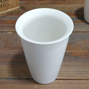 D5194 Tasse à café de voyage en céramique de style japonais avec logo personnalisé, noir et blanc, gobelet à eau droit, gobelet en porcelaine à double paroi - Product Image 3