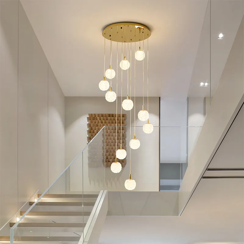 Einfache kreative Villa Wohnzimmer Lobby Loft Duplex Wohnung Treppenhaus Kronleuchter Licht Luxushotel Kronleuchter