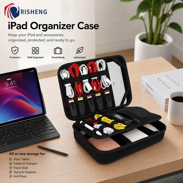 Factory Custom Waterproof Tablet Travel Protection Case Hard EVA Zipper Storage Carrying Bag Cables Chargers Organized Case