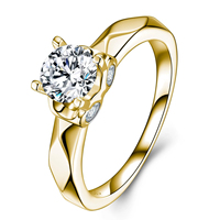 OEM ODM Vente en gros Bague en argent sterling 925 avec moissanite taille ronde, personnalisable 1-2,5 μm, Vermeil or, Usine de bijoux fins pour femmes