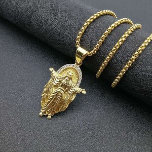 Yunnique – collier avec pendentif YS en acier inoxydable plaqué or et strass, chaîne de 3mm, 60cm, bijoux cadeau, collier à la mode - Product Image 2