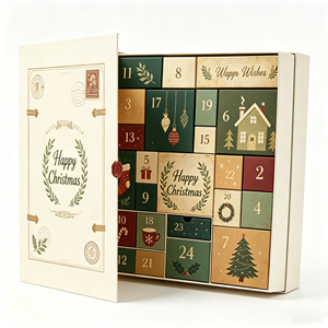 Calendario de Adviento Navideño de 24 Días, Caja de Regalo Rígida con Cierre Magnético, Cartón Color Marfil, Impresión a 4 Colores, Caja de Regalo para Cuenta Regresiva Navideña - Product Image 5