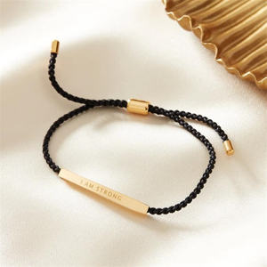 Bracelet en acier inoxydable plaqué argent et or, cordon réglable personnalisé, inspiré du <span class=keywords><strong>Mantra</strong></span>, je suis un bracelet d'affirmation fort - Product Image 2