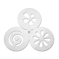 Modèle de fabrication de café et modèle de pochoir de dessin en métal de conception de peinture de fleur