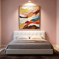Peinture à l'huile abstraite à texture épaisse peinte à la main, style moderne, avec couteau à palette, pour décoration murale de salon et de maison
