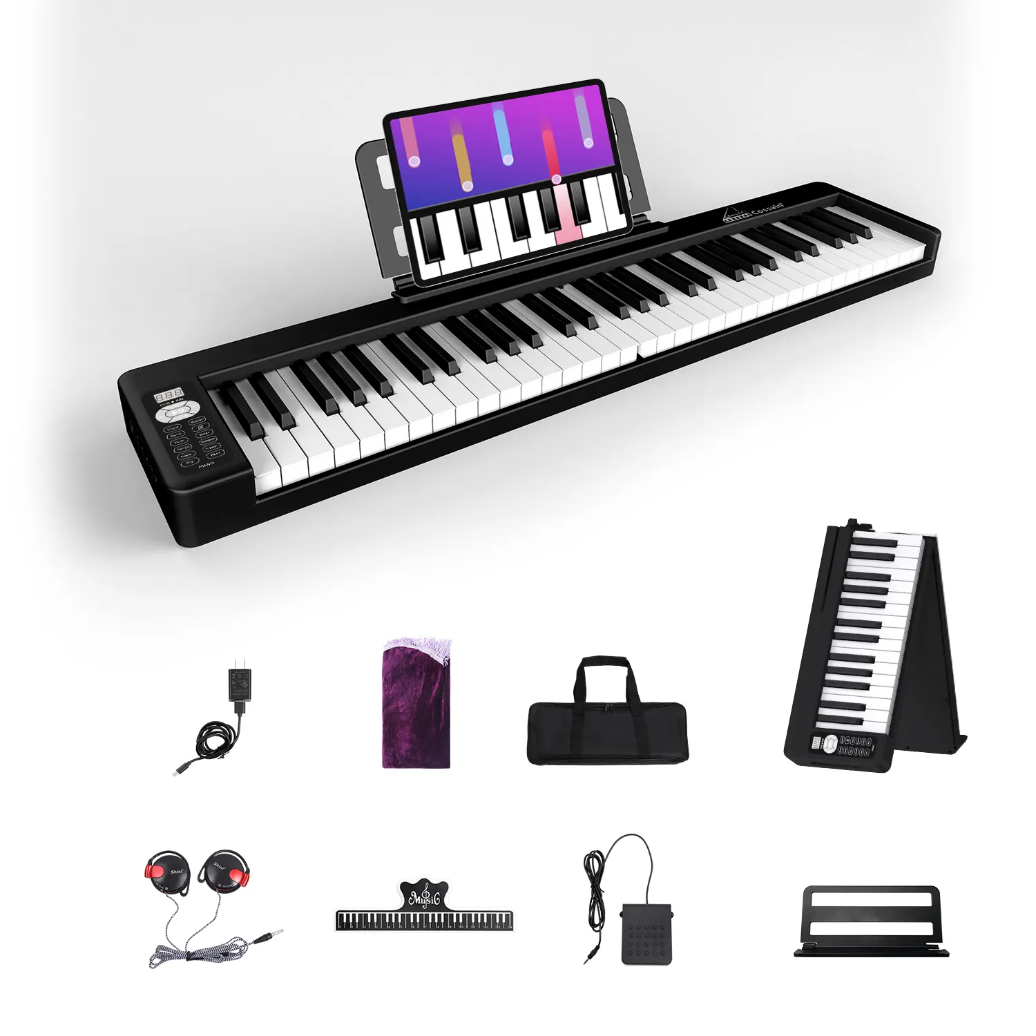 卸売業者アウトレット電子ポータブルミニUsbミディMd668デジタルピアノ音楽学校ギフト2つのスピーカーを備えたプロのオルガン