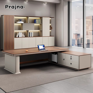 Escritorio ejecutivo, muebles de oficina de lujo, escritorio de madera para ordenador, mesa de trabajo para ordenador de oficina, hogar y oficina - Product Image 4