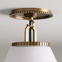 Lampu Plafon Semi Flush Mount Kerucut Kaca Baja Minimalis untuk Kamar Tidur, Lorong, Pintu Masuk, Dekorasi Hotel, Pemasok Grosir