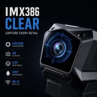 Caméra de tableau de bord intelligente pour voiture 4K DVR avec contrôle par application WiFi, écran IPS, batterie 1900mAh, type C, enregistrement en boucle 256 Go, double objectif IMX386